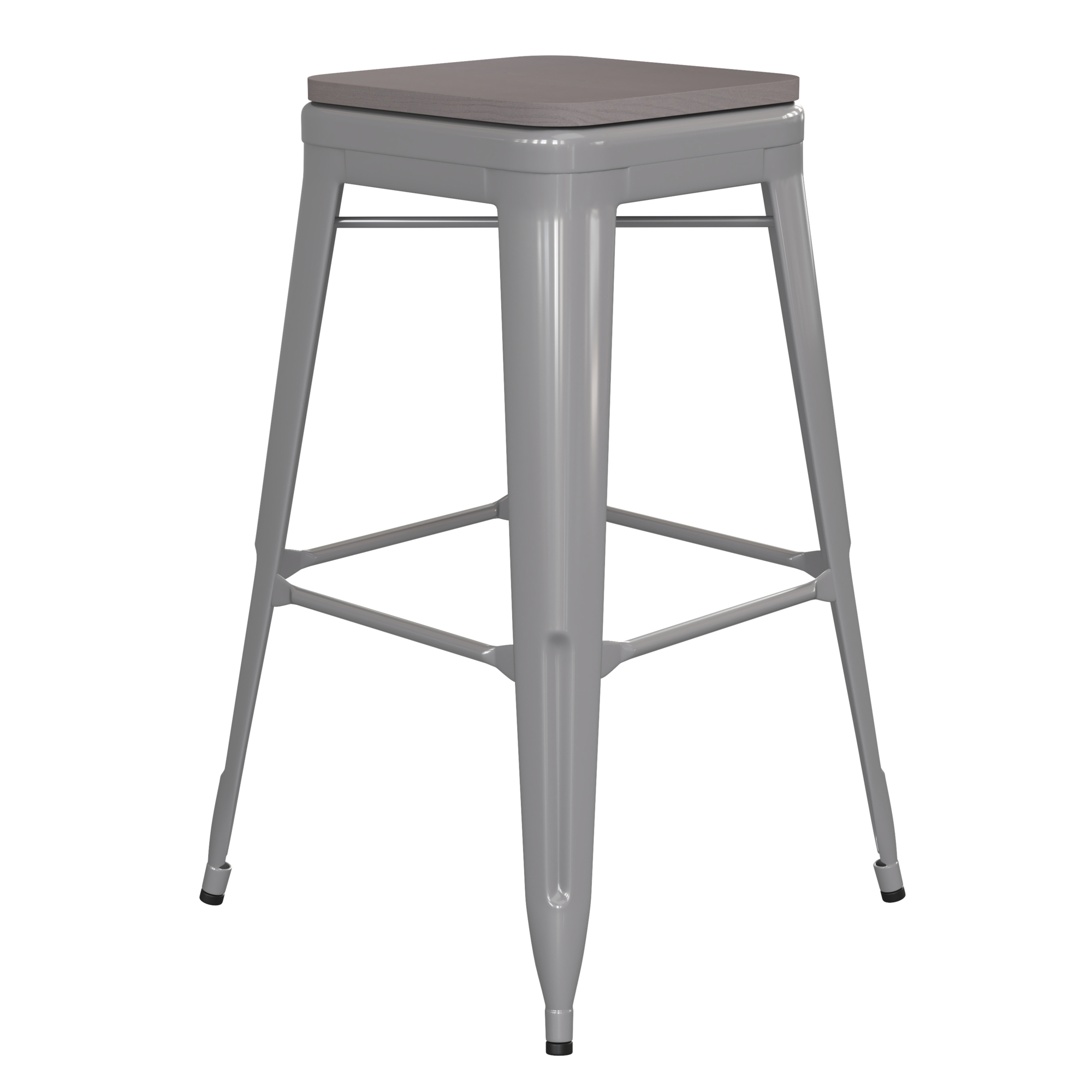 Flash Furniture, 30in. Silver Metal Stool-Gray Poly Seat, Included (qty.) 1 Model# CH3132030SILP2G